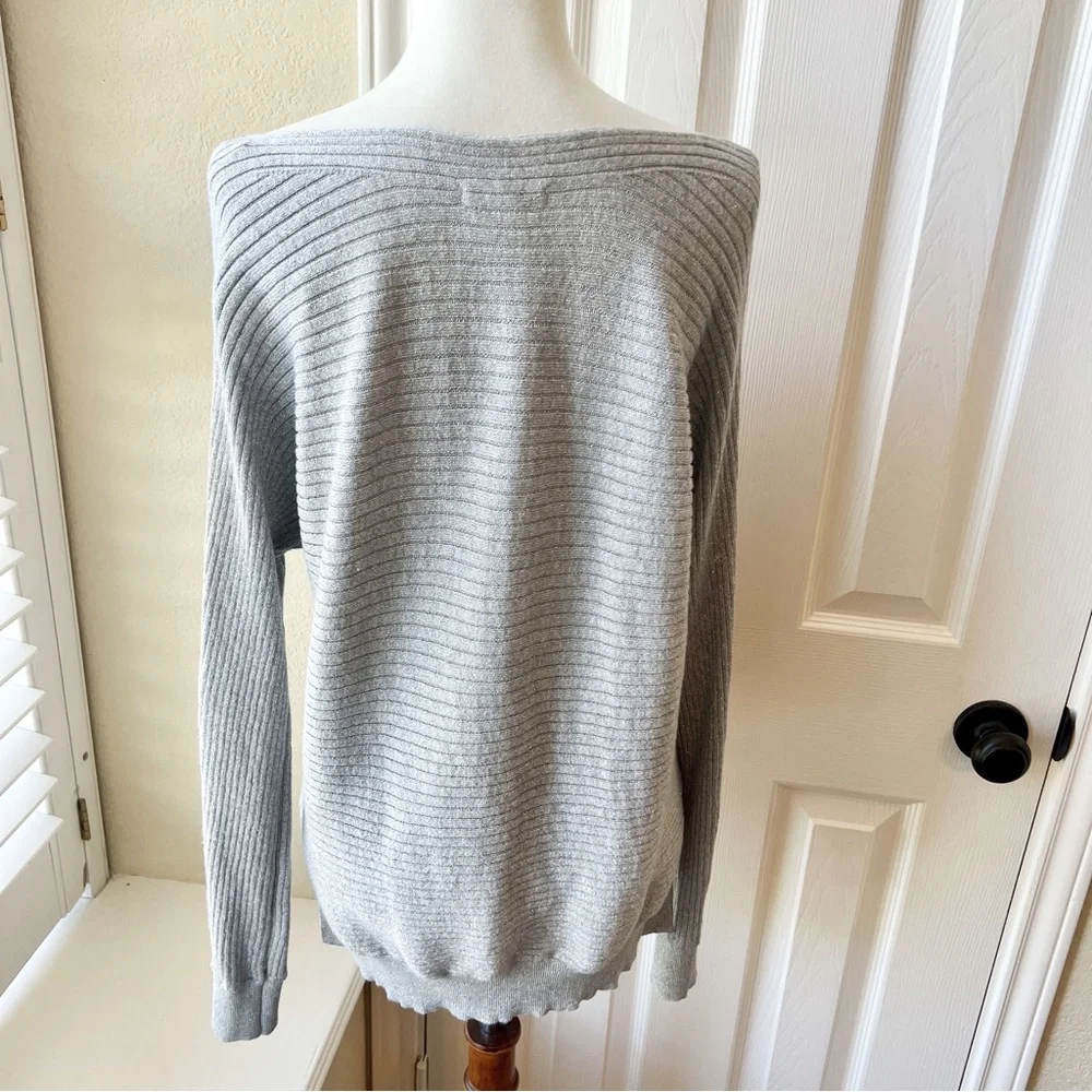 Margeaux & Ellie Sparkly Silver Pullover Sweater - Picture 6 of 7